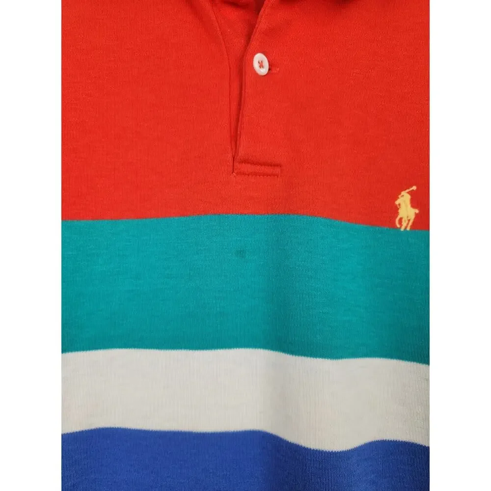 Vintage Polo by Ralph Lauren Polo Shirt Men Small Red Blue Colorblock